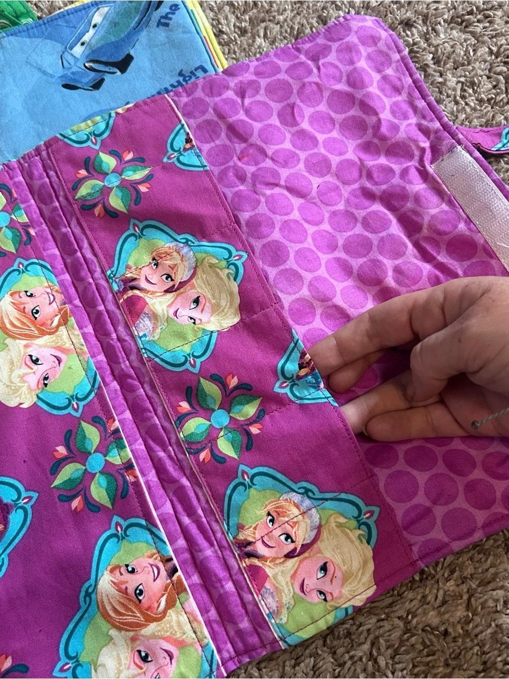 Handmade Kids Character busy bags/coloring Set - Pink, Purple, Blue